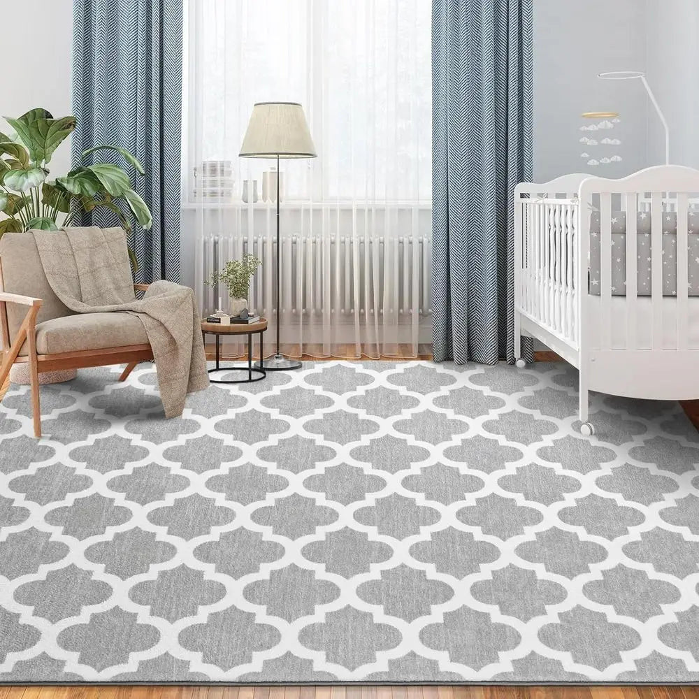 5x8 Foot Geometric Wool Rug Modern Handmade Area Rug