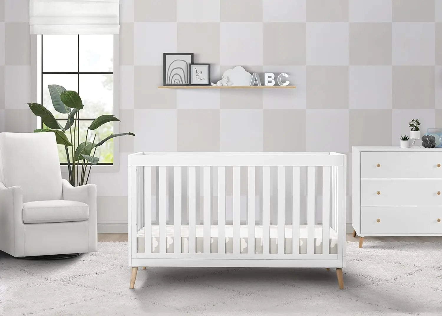 Convertible Baby Crib 4-in-1 for Nursery and Growing Babies