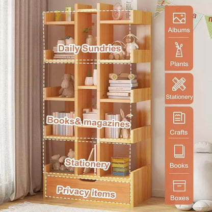 Multi-Layer Storage Floor Bookshelf