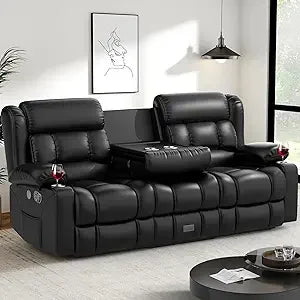 Modern 3 Seat Reclining Sofa for Living Rooms & Lounging