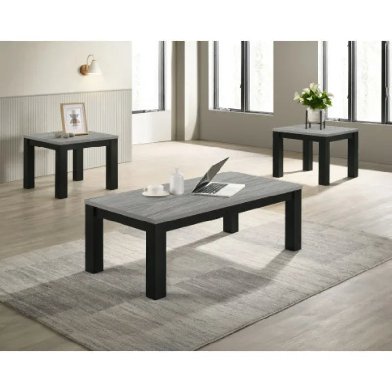 Gray Black 3 Piece Table Set