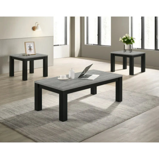 Gray Black 3 Piece Table Set