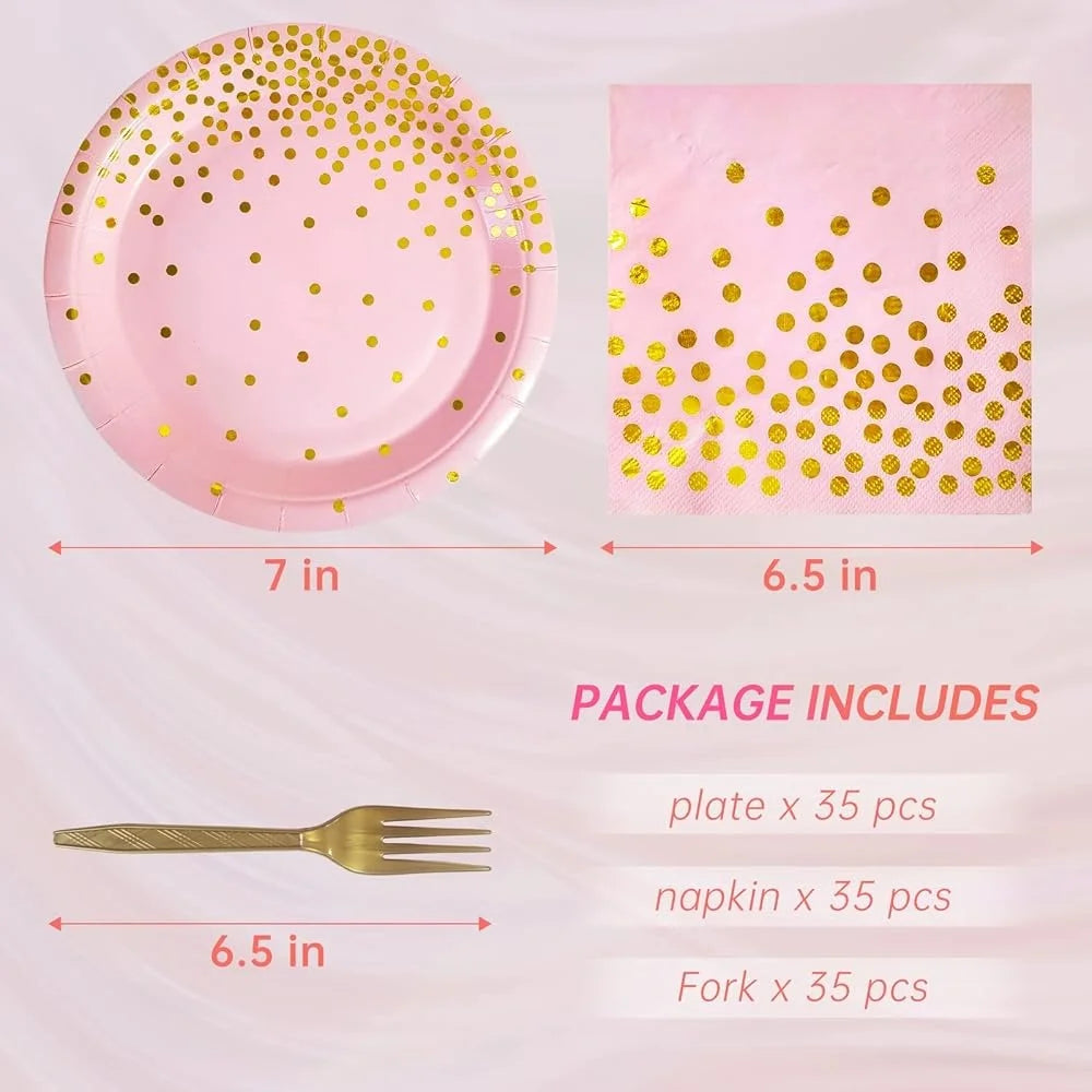 Pink Gold Party Utensils
