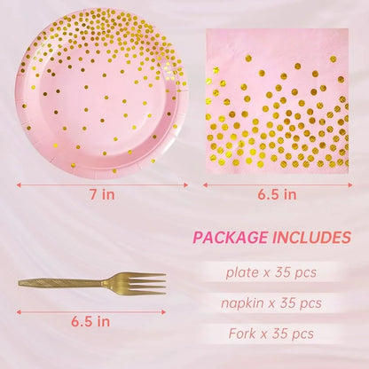 Pink Gold Party Utensils