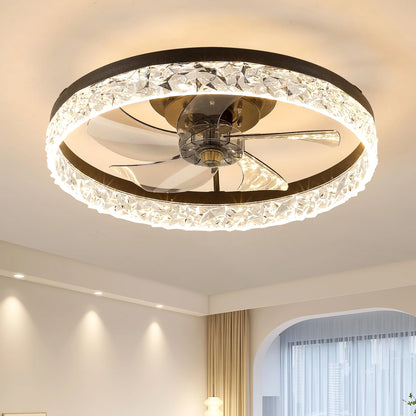 Acrylic, Black Ceiling Fan/Light