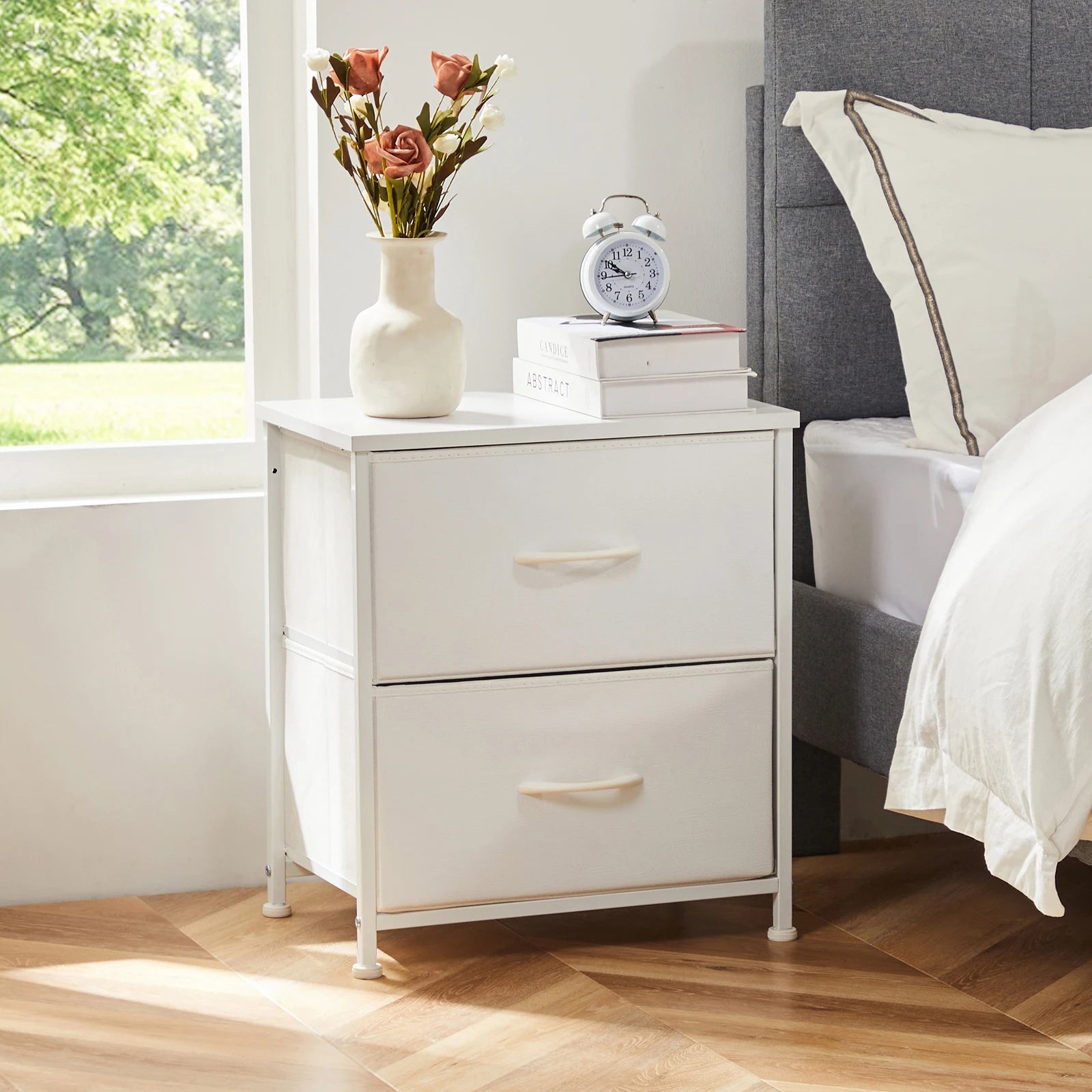 Elegant Nightstand Bedside Table for Bedroom Storage & Style