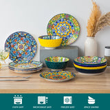 Malacasa Bohemia Dinnerware Vibrant Colors