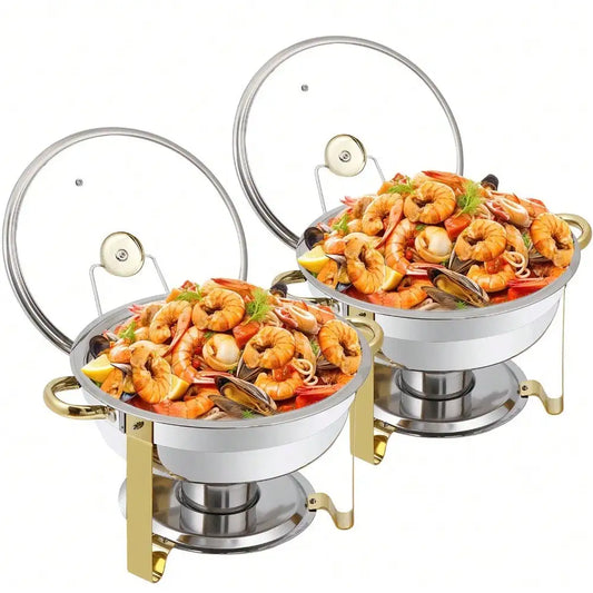 Stainless Steel Chafing Dishes - 2 Pack