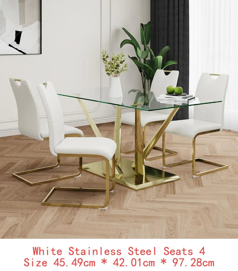 Modern Glass Dining Table Set