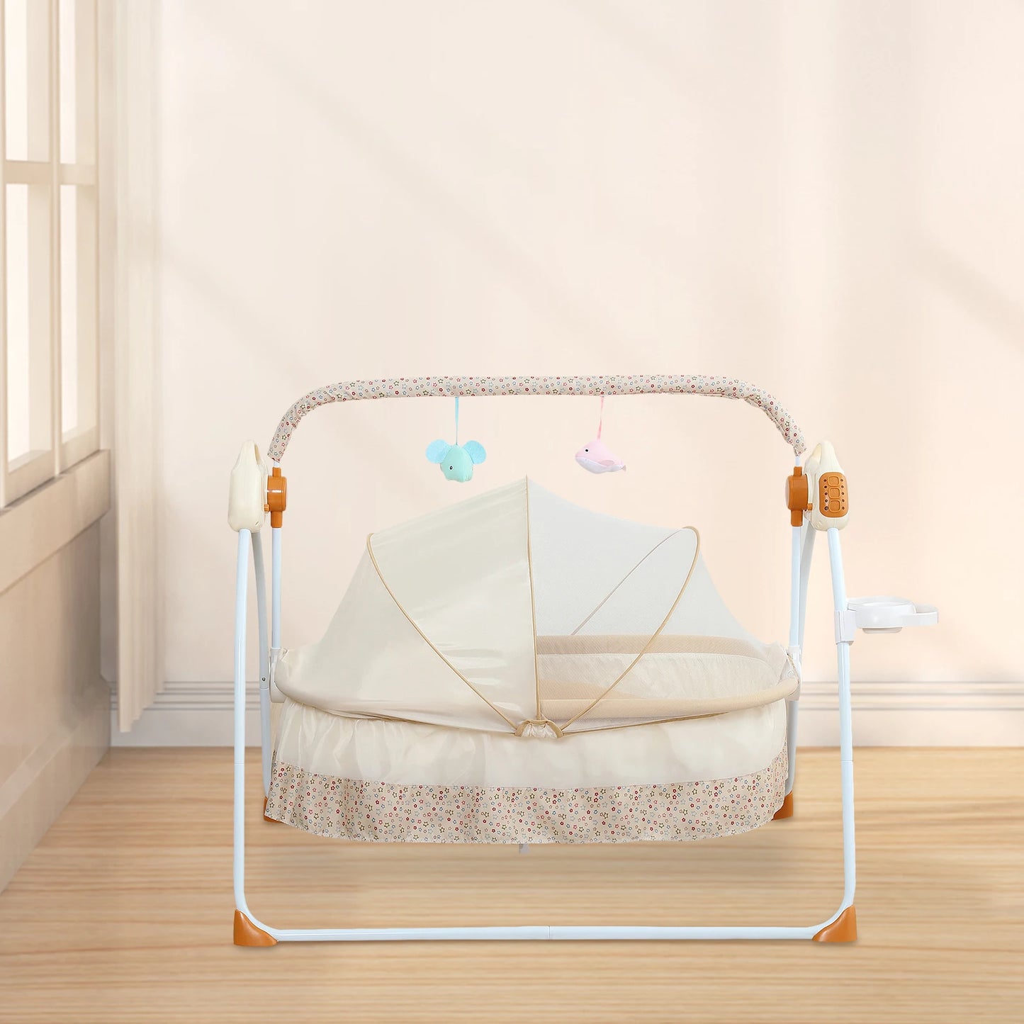 Electric Foldable Baby Cradle with Gentle Rocking Motion