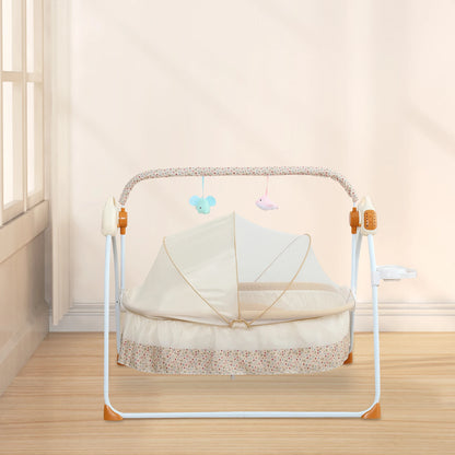 Electric Foldable Baby Cradle with Gentle Rocking Motion