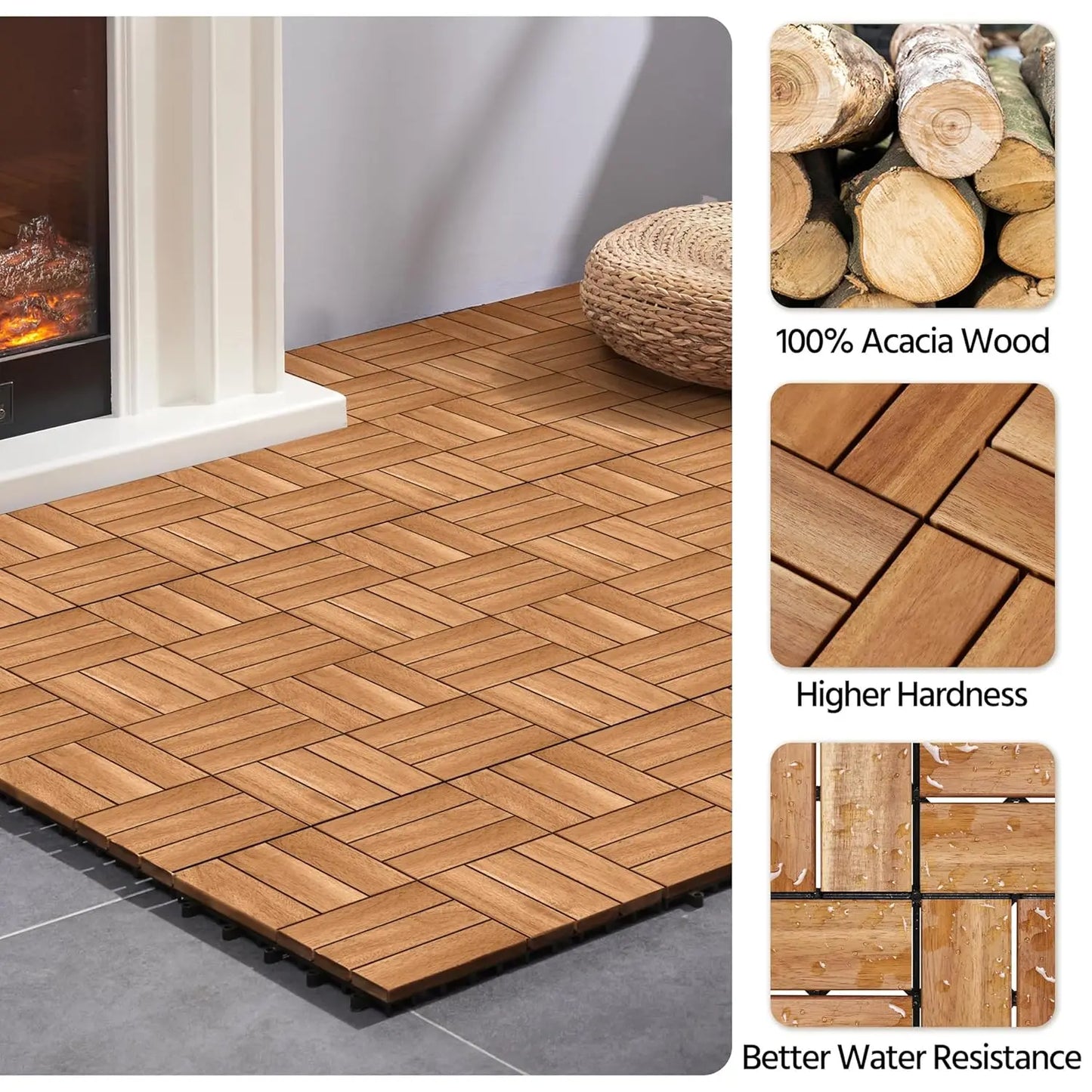 Hardwood Interlocking Deck Tiles
