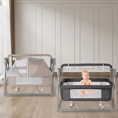 Gray Khaki Electric Baby Swing