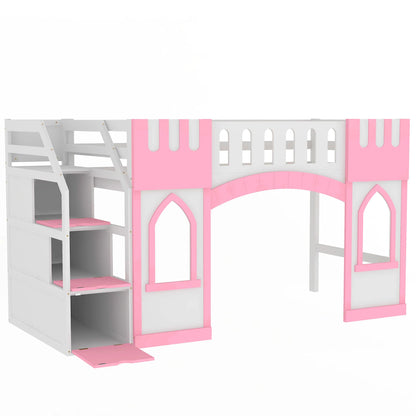 Twin Size Loft Bed with Storage