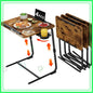 4 Piece TV Tray Set for Living Room and Home Use