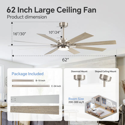 62/72 Inch Smart Ceiling Fan