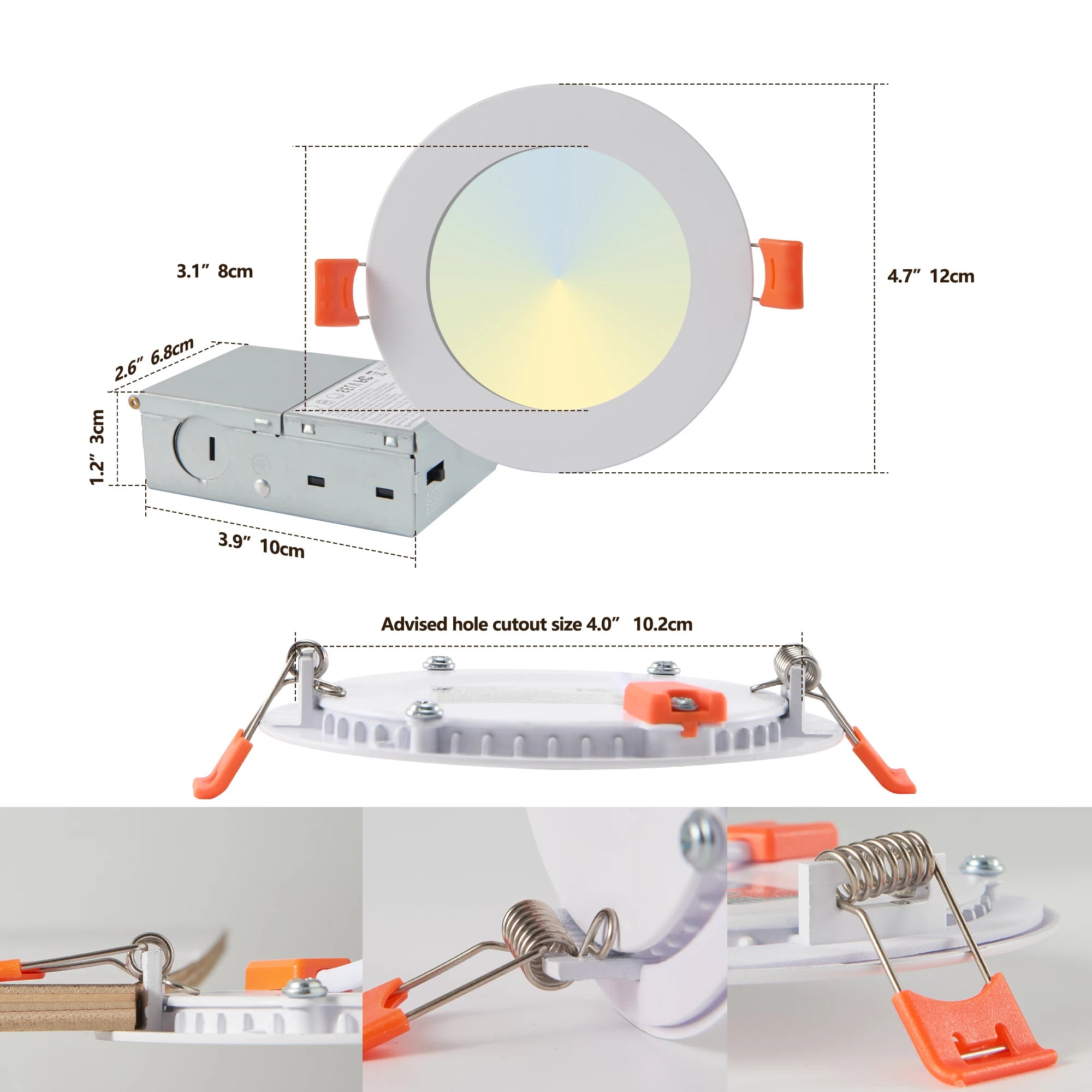 Recessed Lights with Junction Box for Ceiling Installation