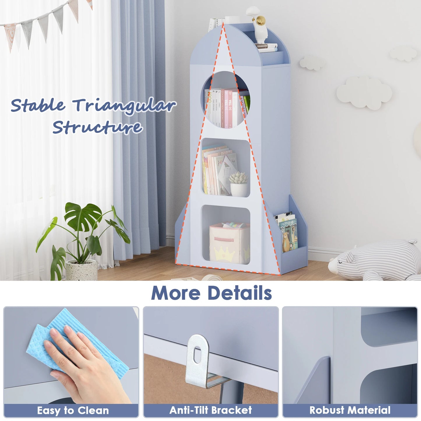 Kids Bookshelf & Toy Storage