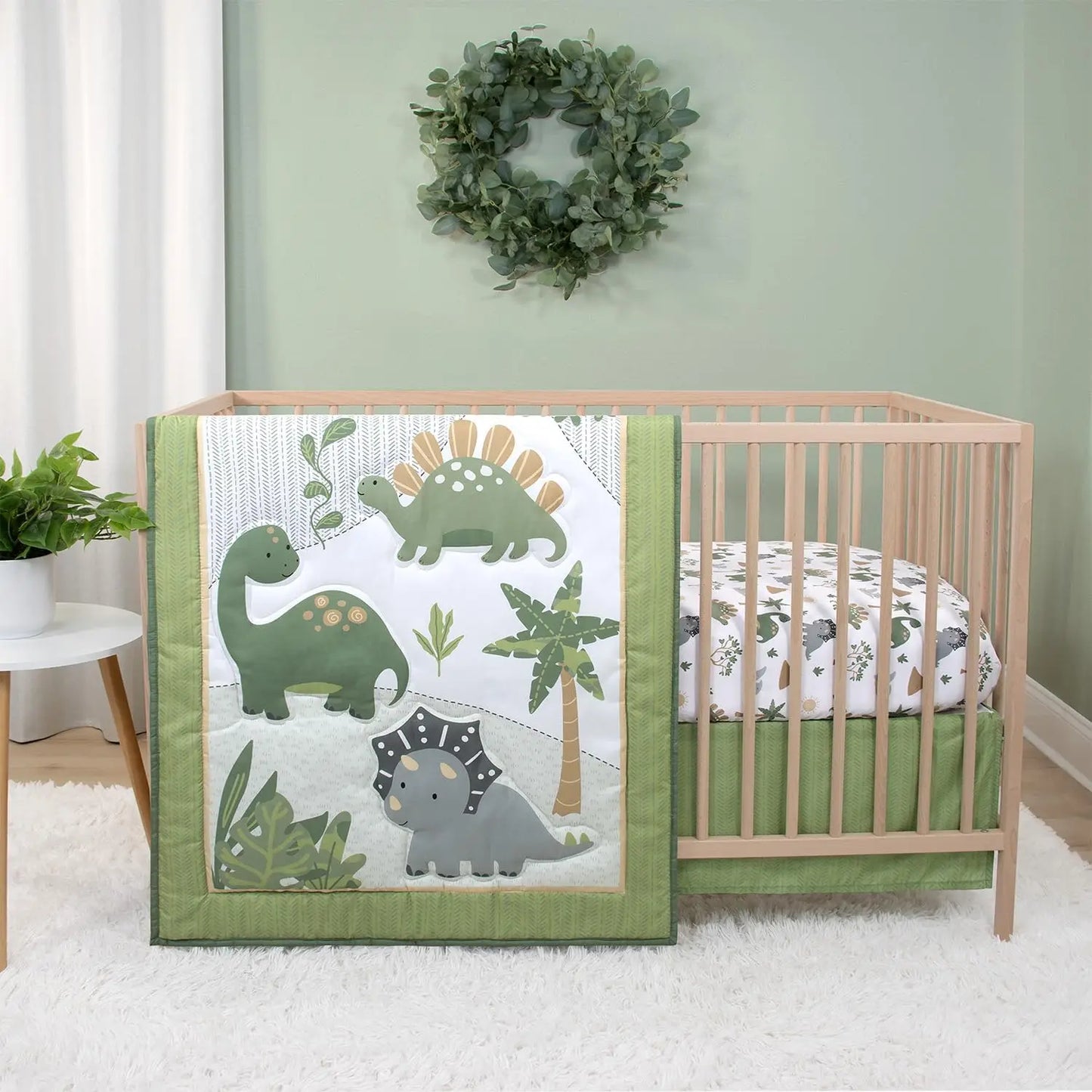 Dinosaur Nursery Bedding Set for Baby Crib and Toddler Bed