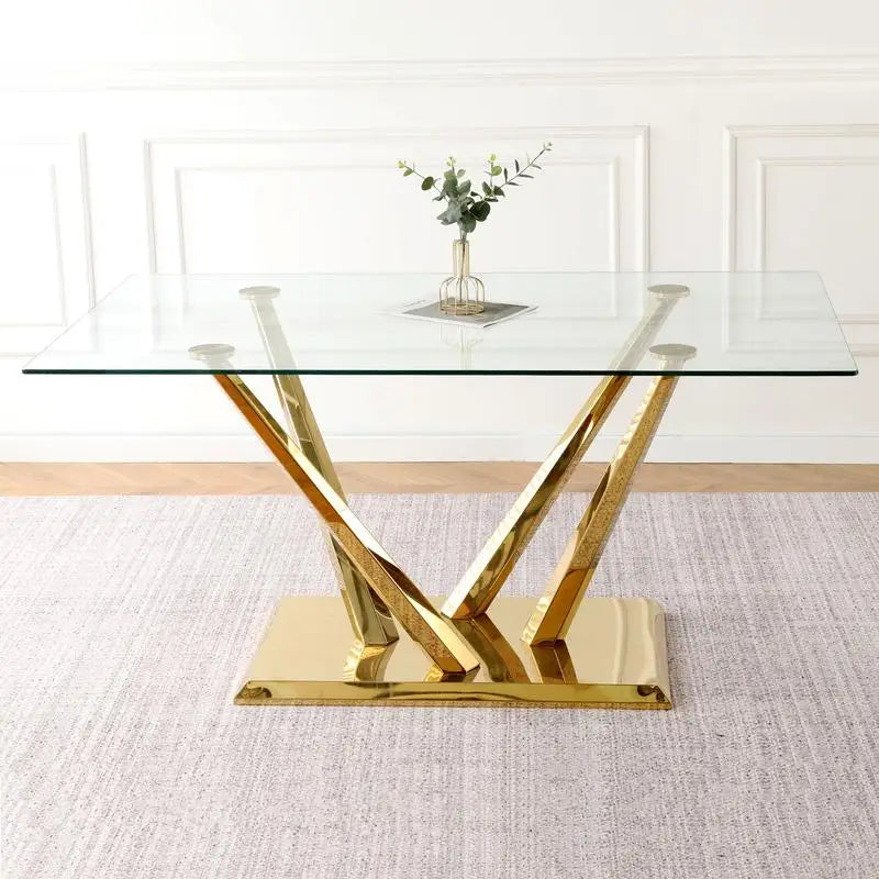 Modern Glass Dining Table Set