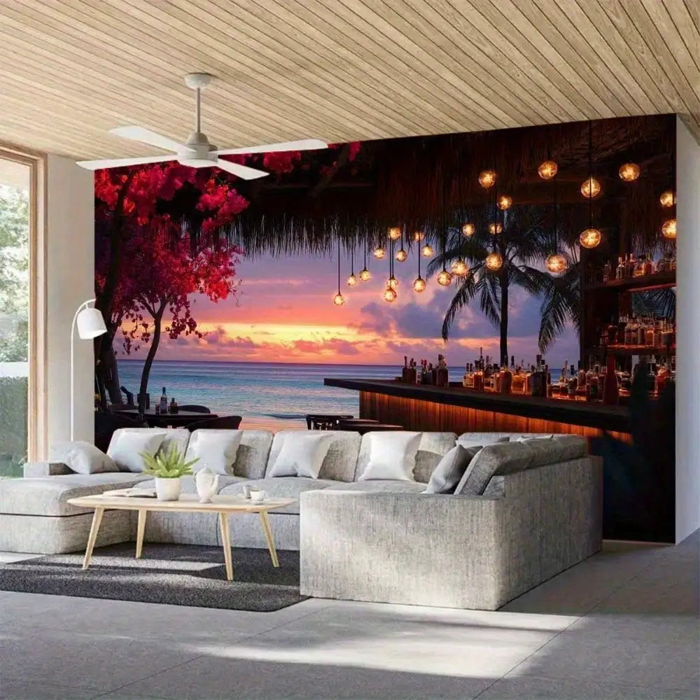 Beach Bar Sunset Wall Hanging