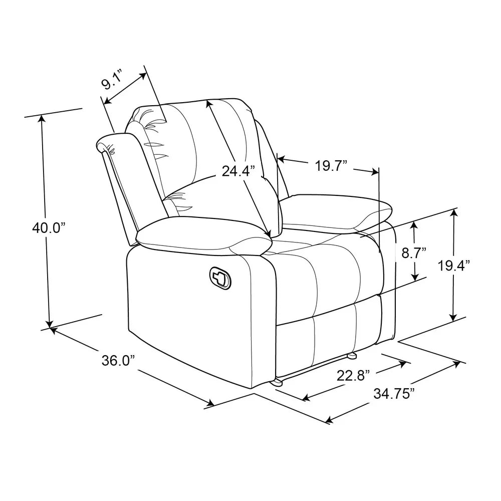 Recliner Faux Suede Chair Comfortable & Stylish Seating