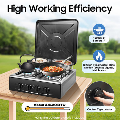 Natural Gas Stove with 4 Burners Efficient Home Cooking