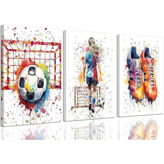Girls Soccer/Graffiti Canvas/Wall Art