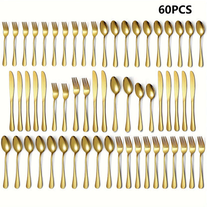 Luxury Golden Flatware - 30/60 Piece