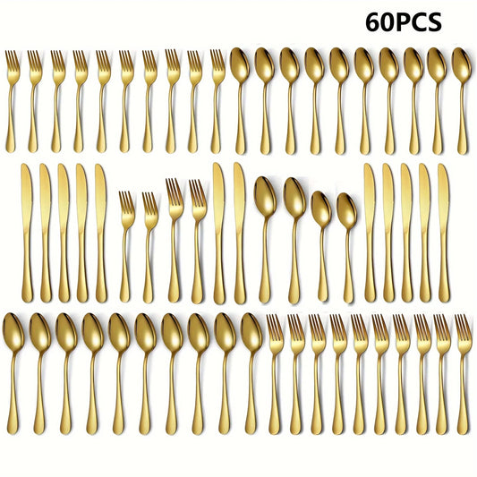 Luxury Golden Flatware - 30/60 Piece