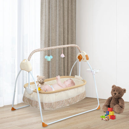 Electric Foldable Baby Cradle with Gentle Rocking Motion