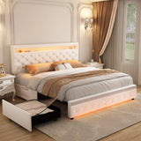 Queen Led Bed Frame with 2 Drawers