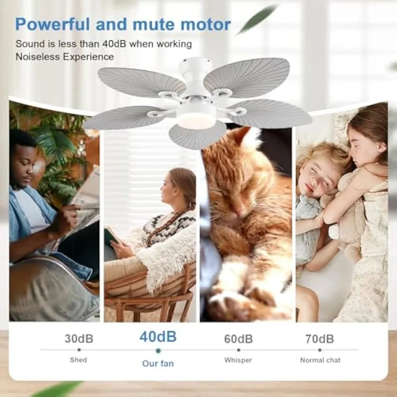 52-Inch Palm Leaf Ceiling Fan