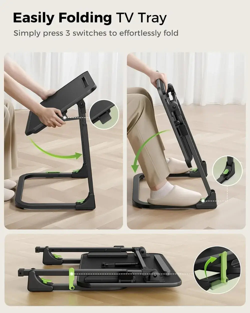 Foldable TV Tray Table for Living Room and Home Use