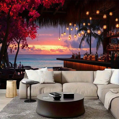 Beach Bar Sunset Wall Hanging