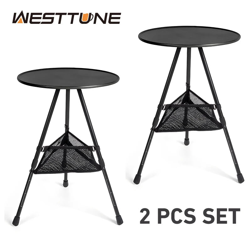 Outdoor Round Table and Mesh Bag Lightweight & Durable Design