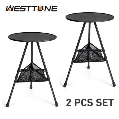 Outdoor Round Table and Mesh Bag Lightweight & Durable Design