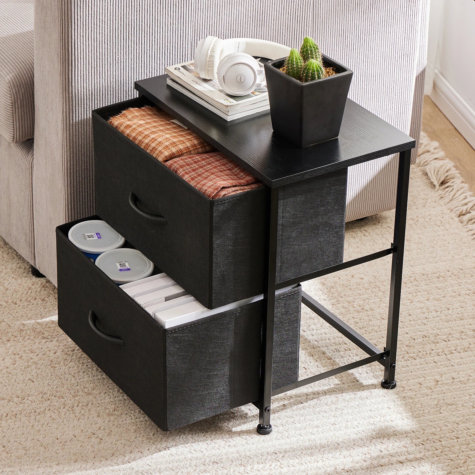 Elegant Nightstand Bedside Table for Bedroom Storage & Style