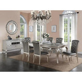 Glass Dining Table Set/Silver Hue