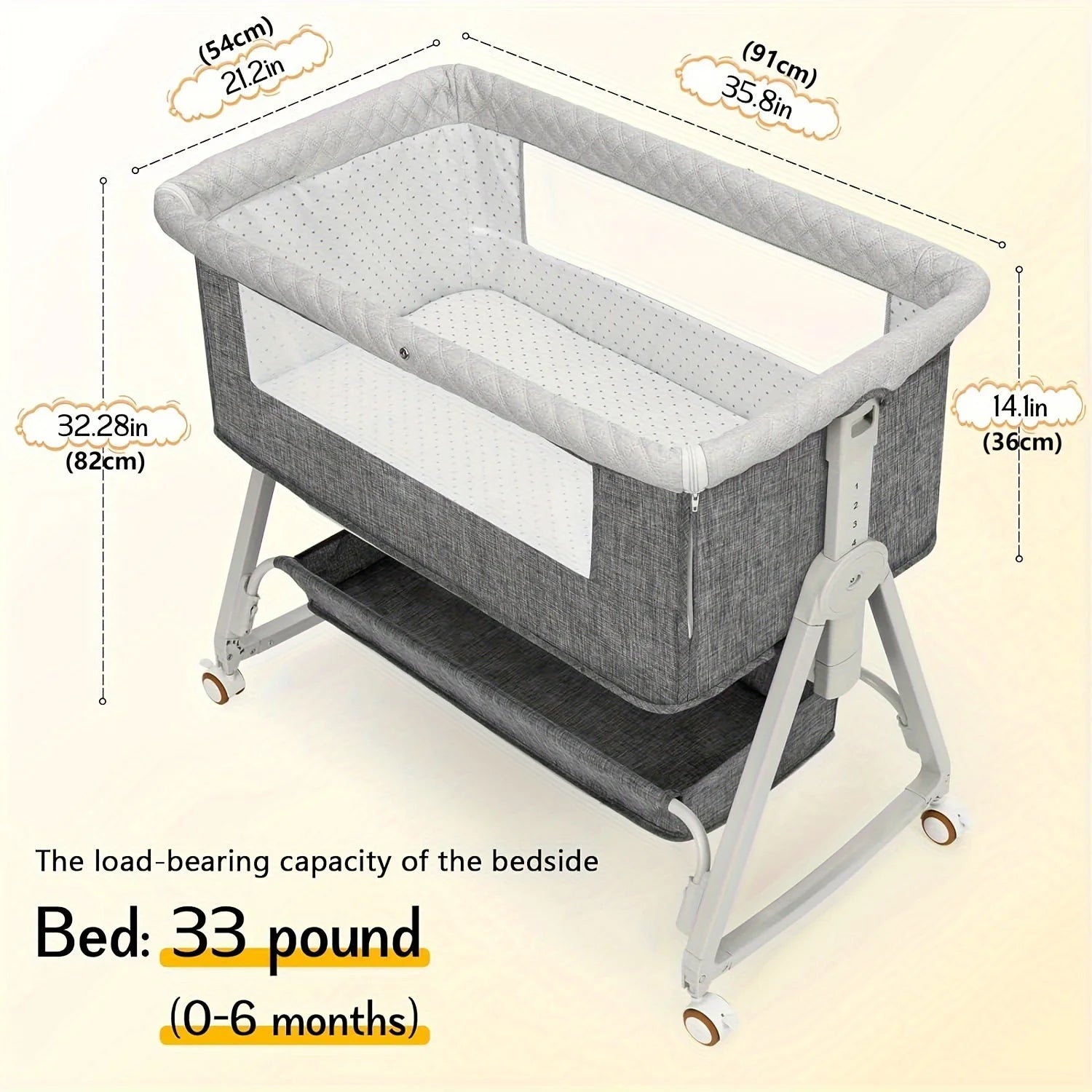 Bassinet Bedside Sleeper Wheels
