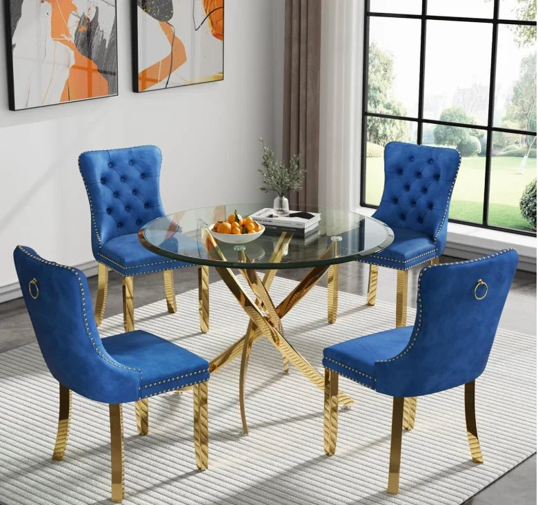Modern Square Glass Dining Table for Kitchen & Dining Room