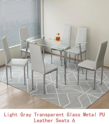 Dining Table with Tempered Glass