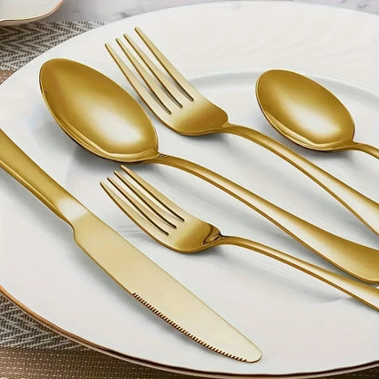Luxury Golden Flatware - 30/60 Piece