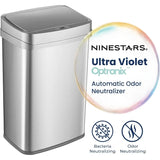 Motion Sensor, Trash Can, Stainless Steel