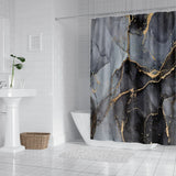 Shower Curtain Black Marble Pattern