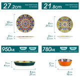 Malacasa Bohemia Dinnerware Vibrant Colors