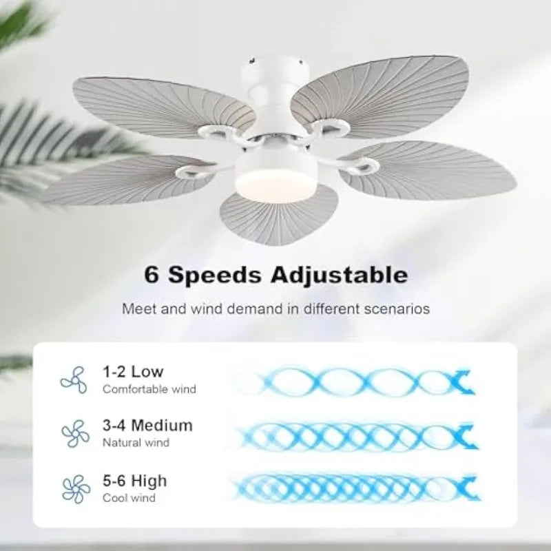 52-Inch Palm Leaf Ceiling Fan