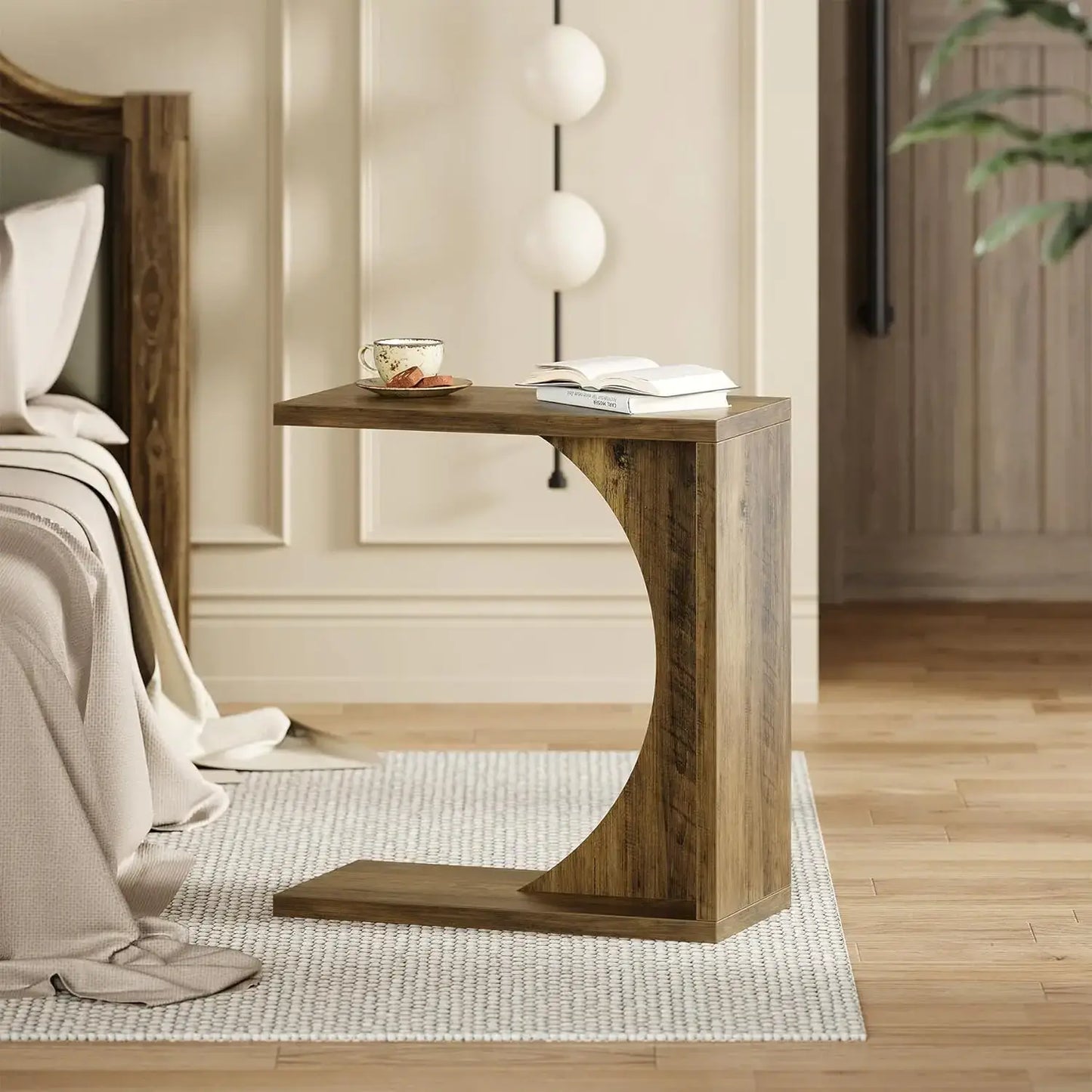 C Shaped End Table for Living Room and Home Use