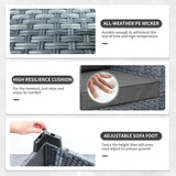 6 Pieces Wicker Patio Furniture