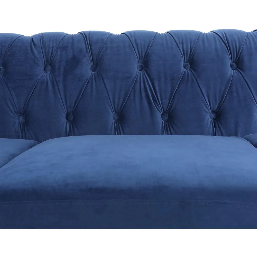 Luxury Velvet Chesterfield Sofa for Living Room